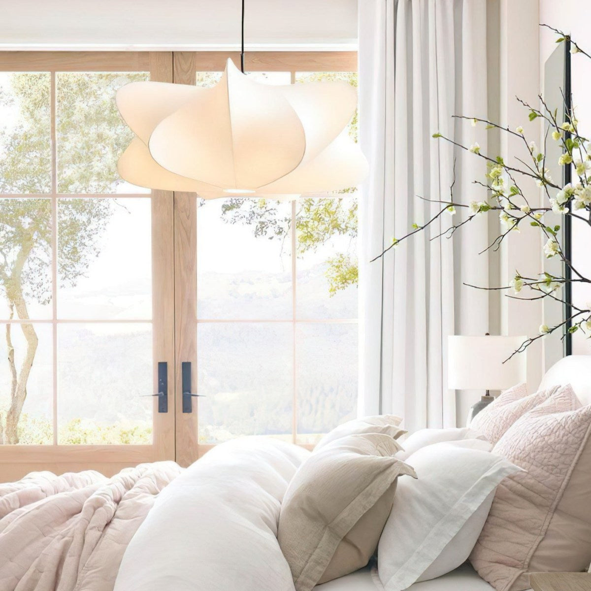 Modern Cirrus Cocoon Pendant Light – Silk Cloud Lamp in Wabi Sabi Style